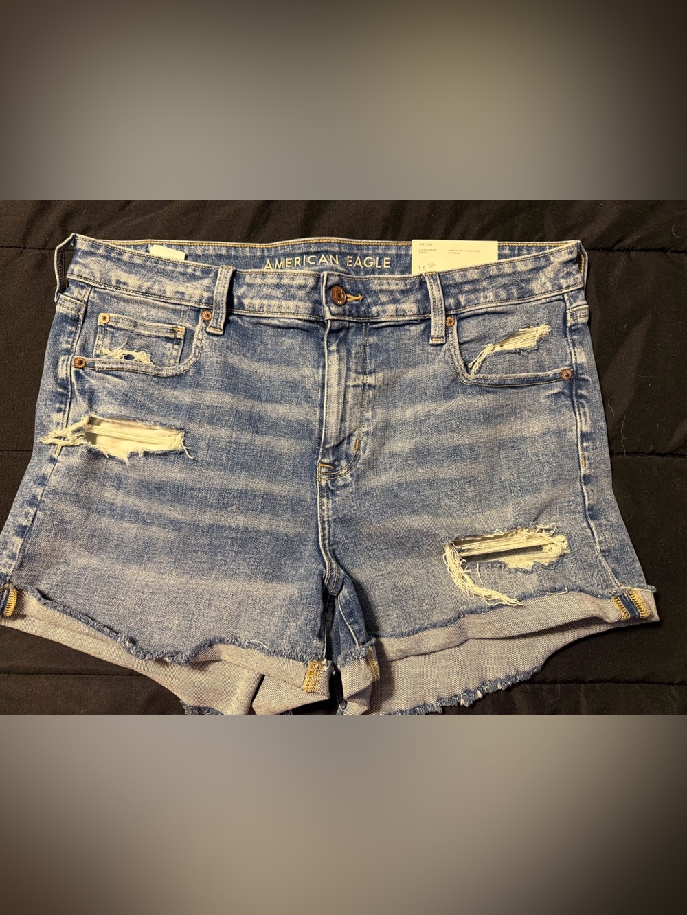 American Eagle Outfitters Distressed Denim Blue Shorts
